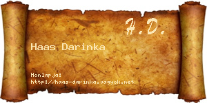 Haas Darinka névjegykártya